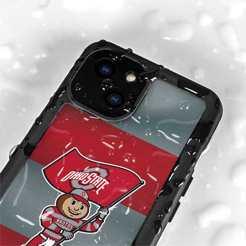 Ohio State University OSU Buckeyes Flag iPhone 15 Waterproof Case